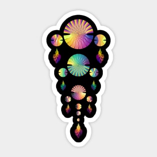 Dream Catcher Triple Tier | Combo 3 Sunset, Peacock and Volcano (Black) Sticker